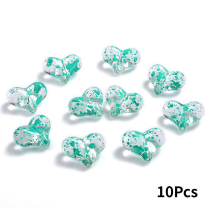 Starry Sky Heart Acrylic Beads