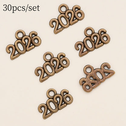 Vintage Number Letter Metal Charms