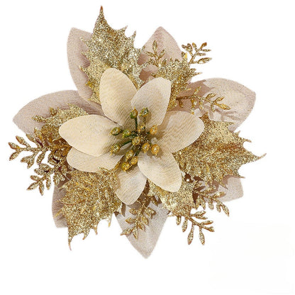 10PCS 14mm Christmas Glitter Layered Flower Set