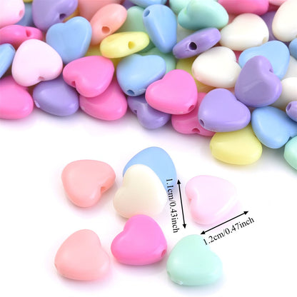 Acrylic Love Heart Beads