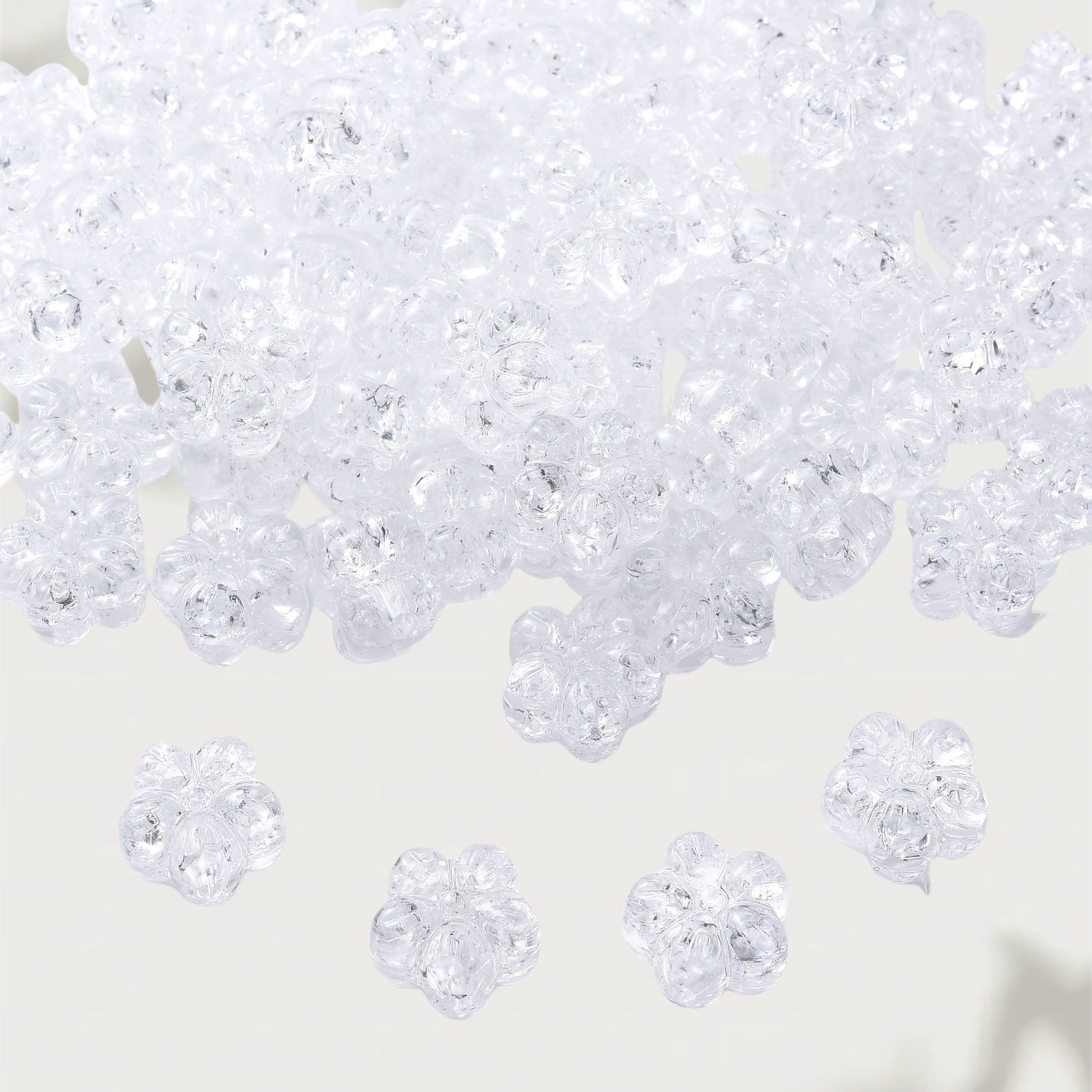 Clear Acrylic Flower Spacer Beads