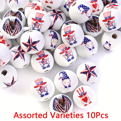 Patriotic Wooden Beads