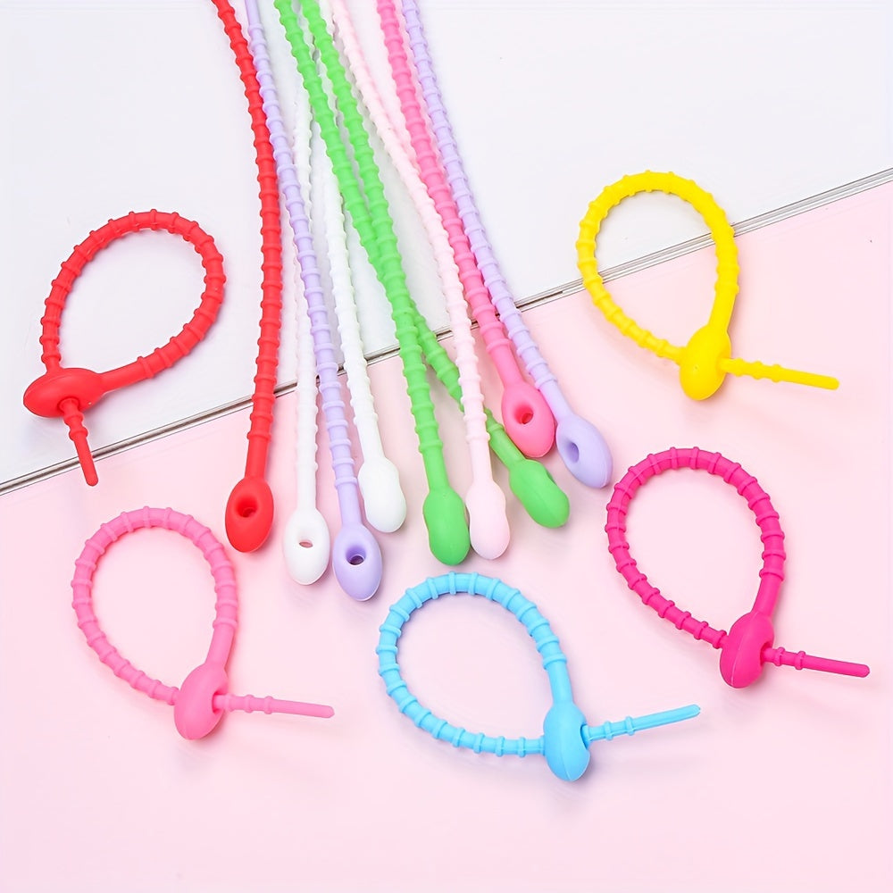 10PCS 12.6cm Silicone Cable Organizer Strap Set