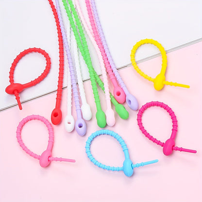 10PCS 12.6cm Silicone Cable Organizer Strap Set