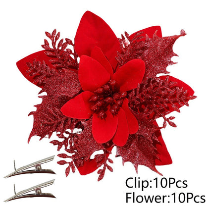 Elegant Handmade Christmas Plastic Flowers