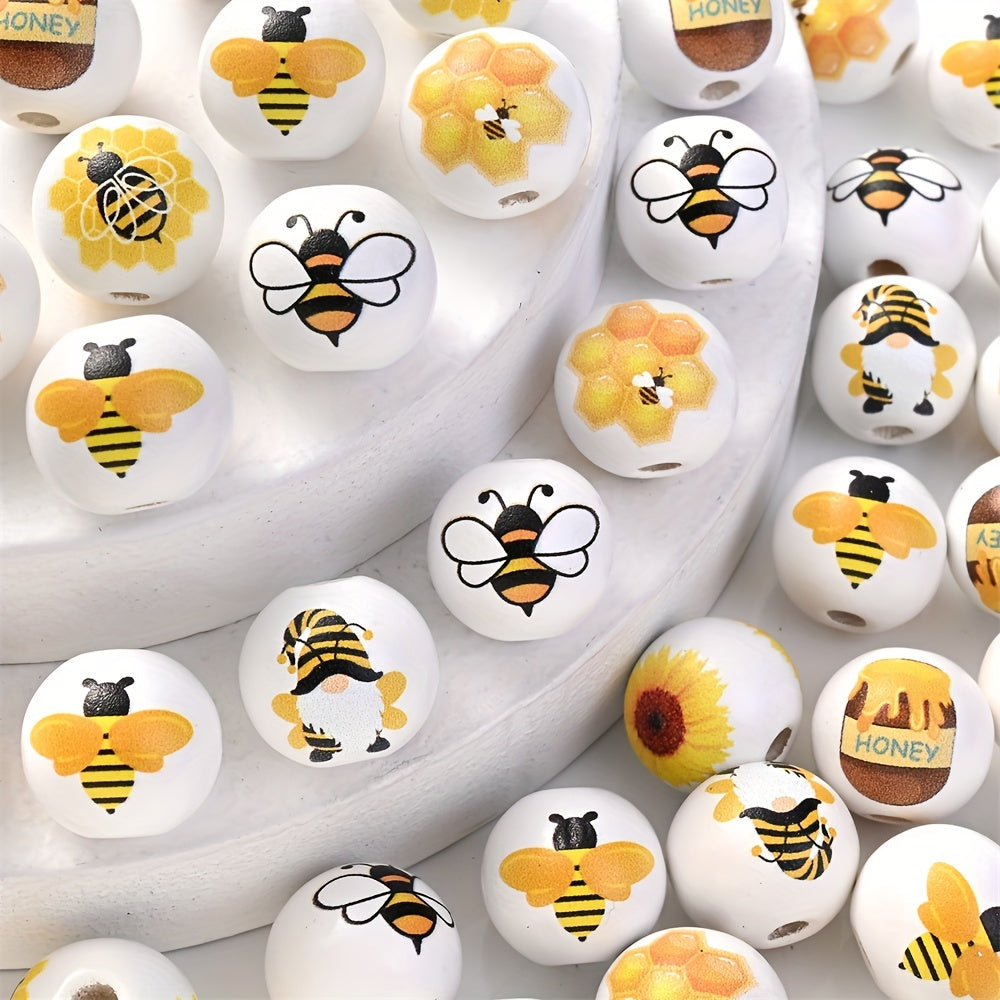 Bee Theme Wooden Beads