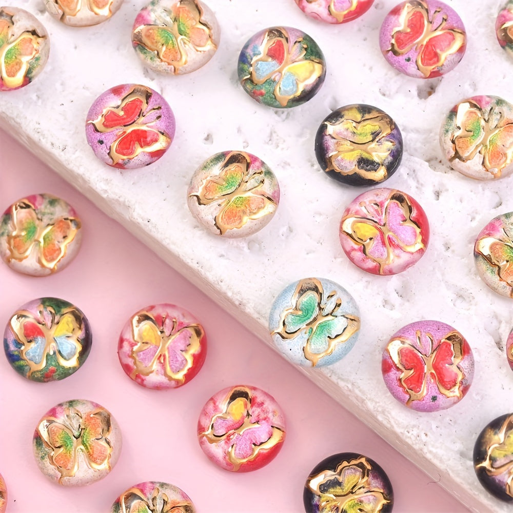 Butterfly Pattern Acrylic Beads