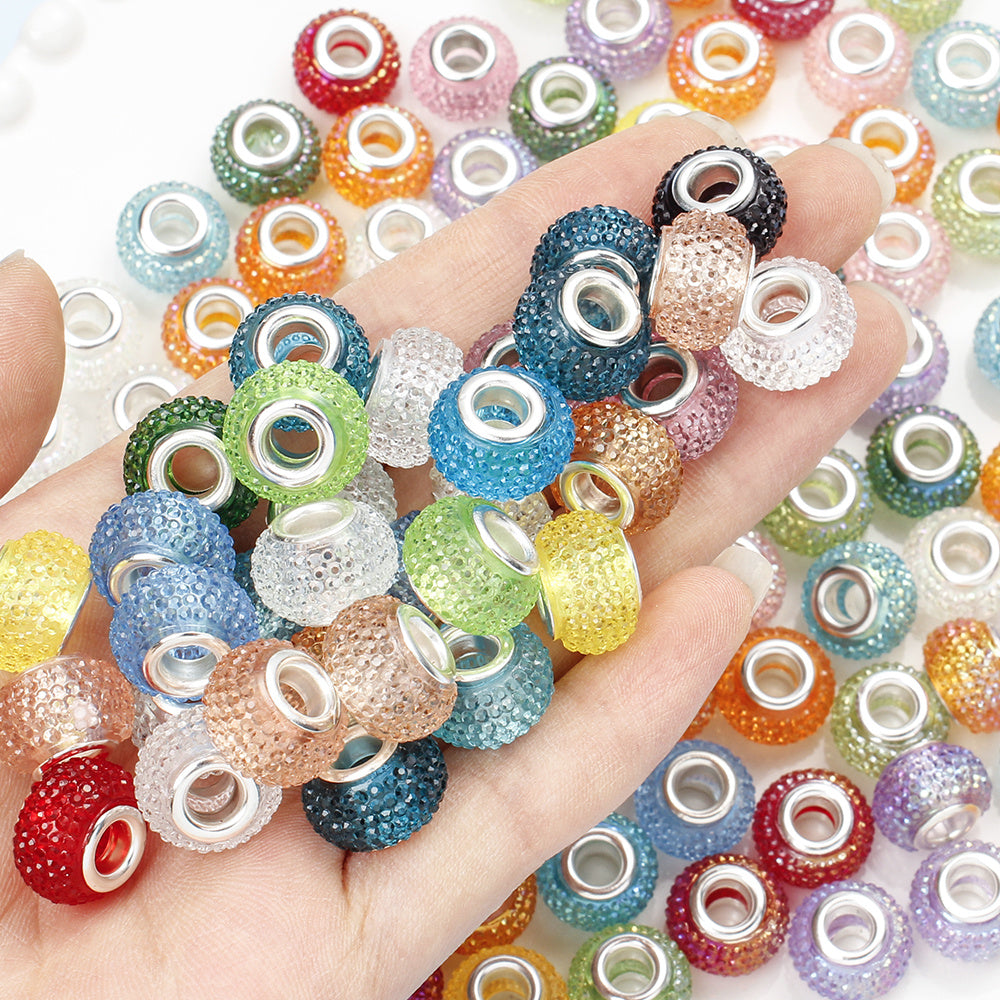 Mixed Color Resin Large Hole Beads