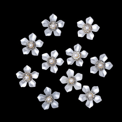 White Acrylic Petal Patch Beads