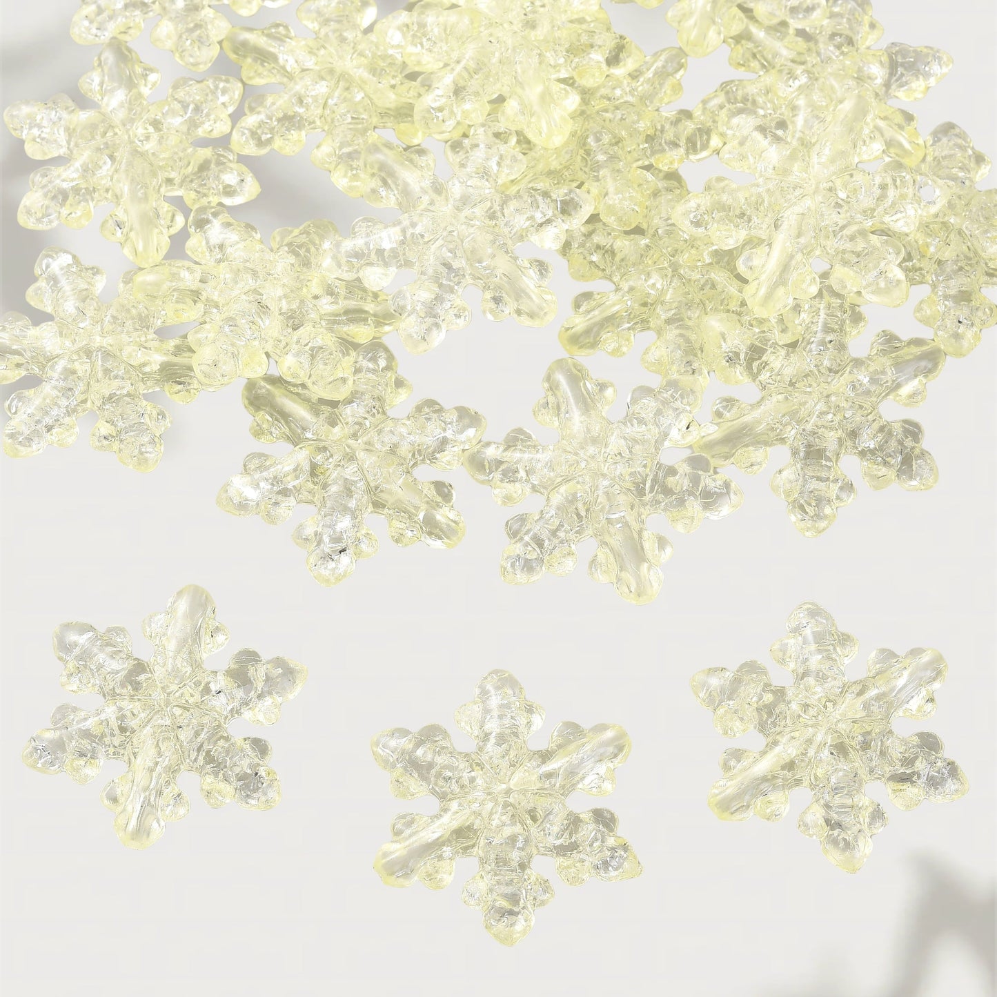 10PCS 27×31mm Snowflake Acrylic Spacer Bead Set