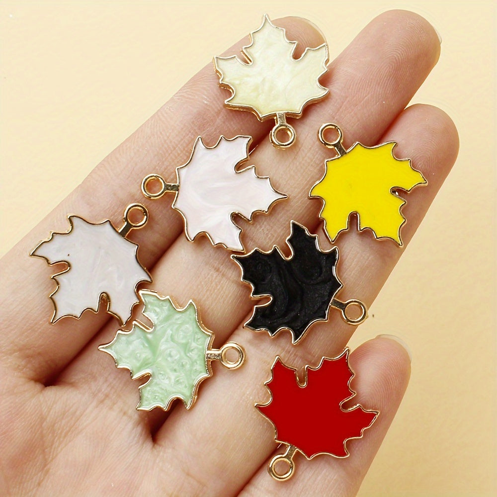 10PCS Alloy Maple Leaf Pendant Set