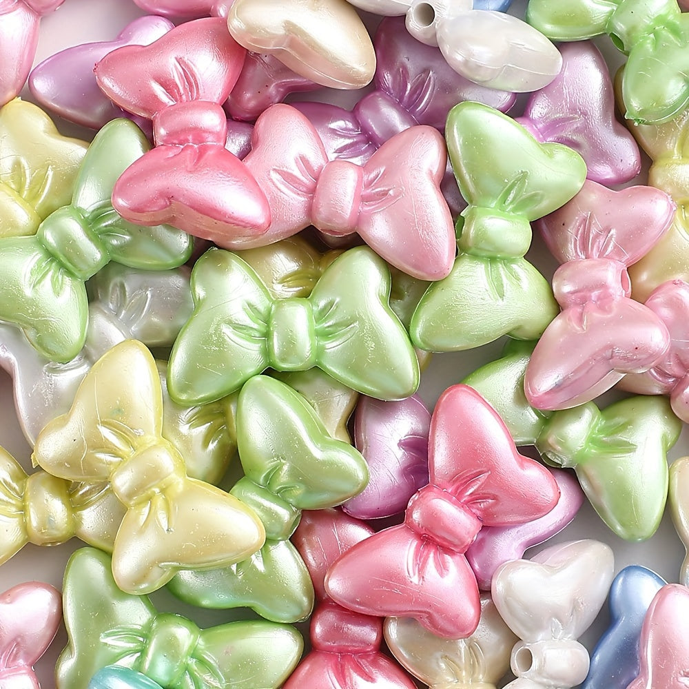 50/100PCS Assorted Styles Matte Acrylic Beads - Stars, Hearts, Butterflies