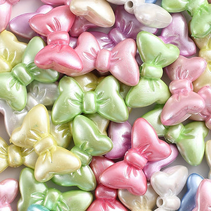 50/100PCS Assorted Styles Matte Acrylic Beads - Stars, Hearts, Butterflies