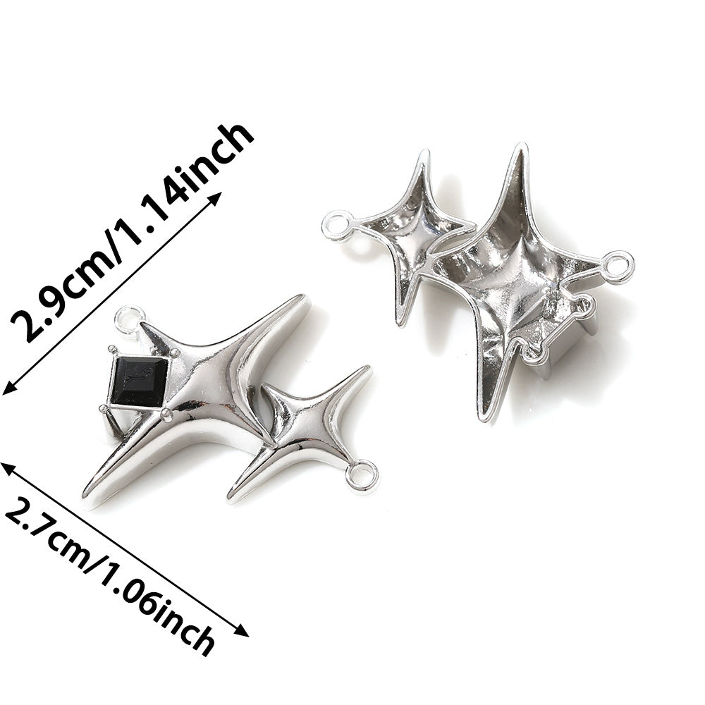 27x29 mm Alloy Double Star Pendants