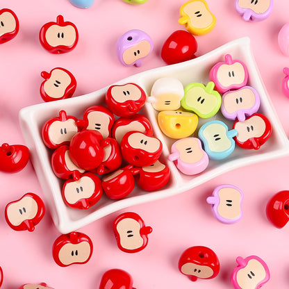 Christmas Red Apple Acrylic Beads