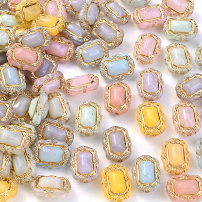 Fine Glitter Rectangle Acrylic Beads