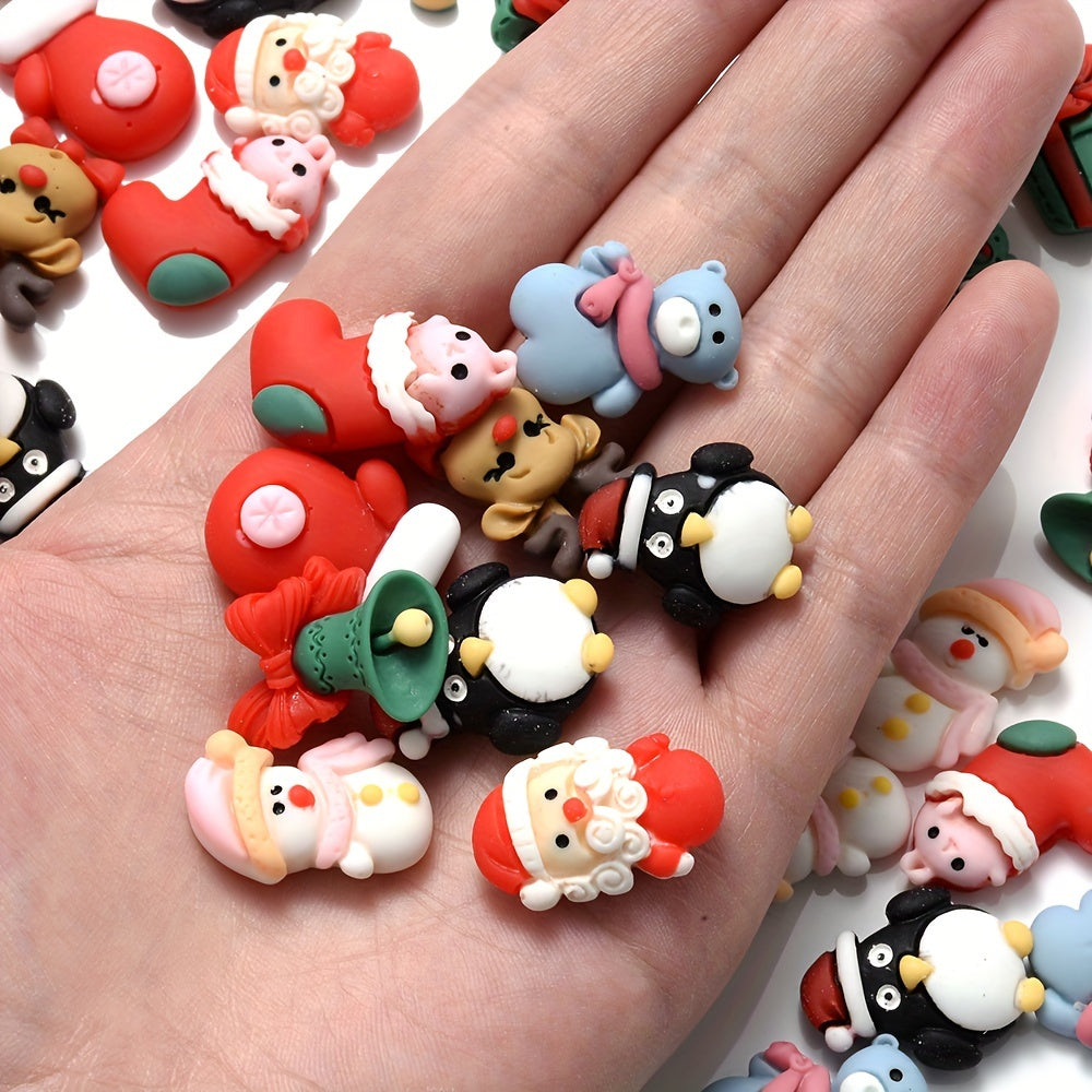 20PCS 14–23mm Multicolor Christmas Resin Bead Set