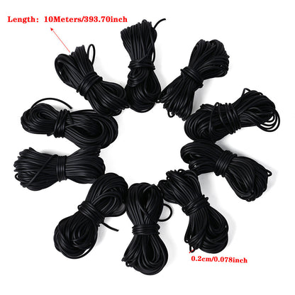 2 mm Black Elastic Jewelry Cord