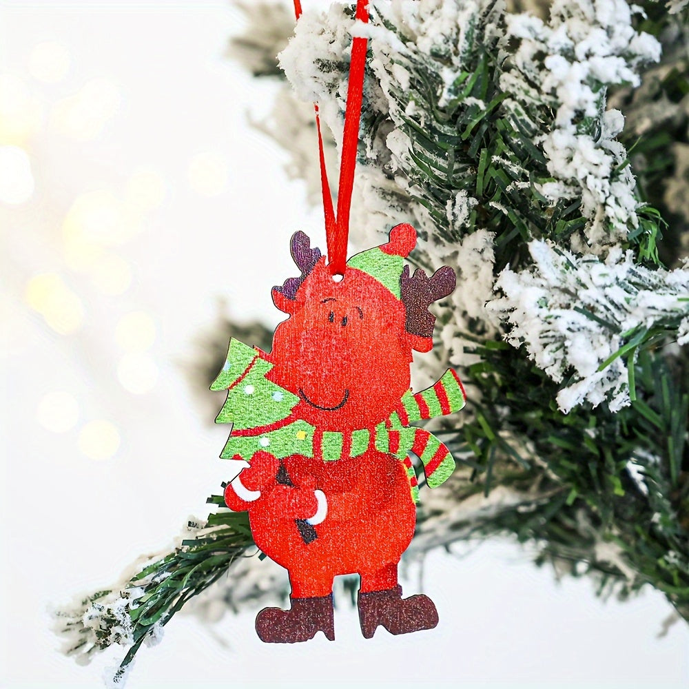 Wooden Merry Christmas Decorative Pendant