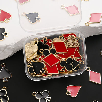 Poker Pattern Alloy Pendant Set