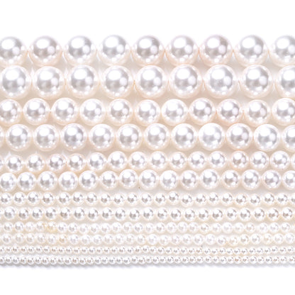 1 Strand 6mm Beige Shell Spacer Beads
