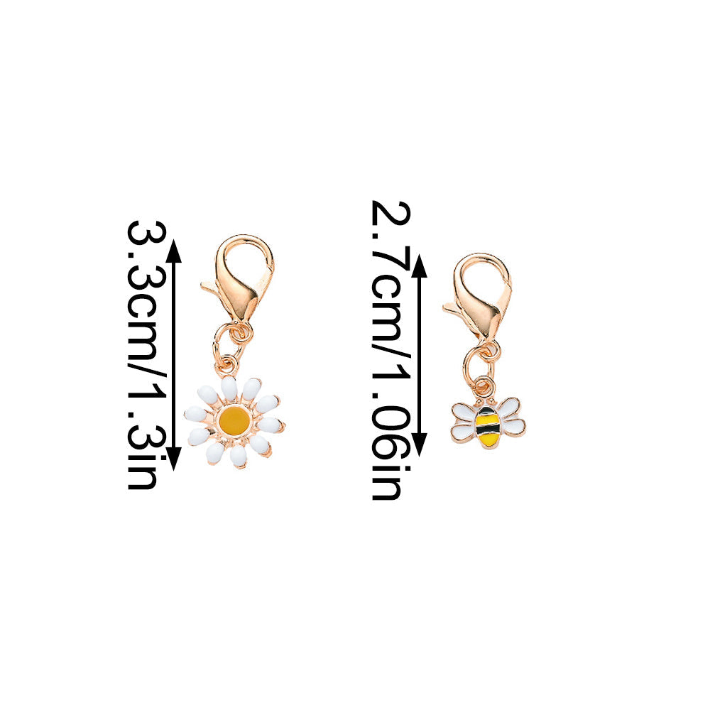 Bee and Daisy Enamel Pendant Charms