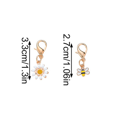 Bee and Daisy Enamel Pendant Charms