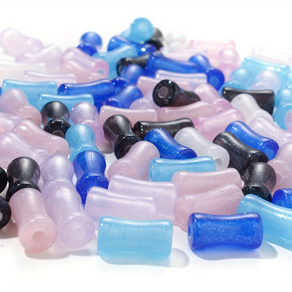 Glitter Bamboo Tube Acrylic Beads