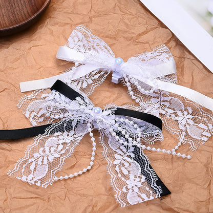 Lace Bow Pearl Butterfly Shoe Clips