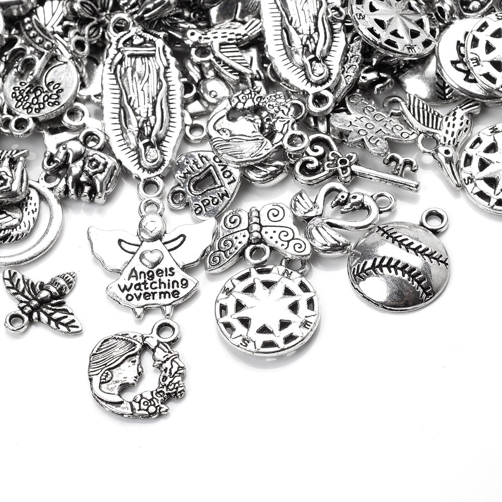 150 g Mixed Silver Charms Set