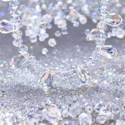 200PCS Geometric Transparent Glass Bead Set