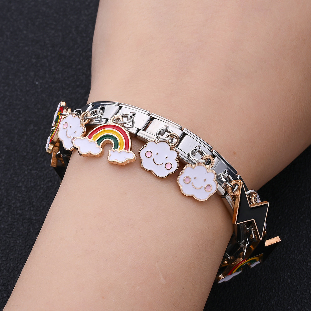 Cloud Rainbow Lightning Stainless Steel Bracelet