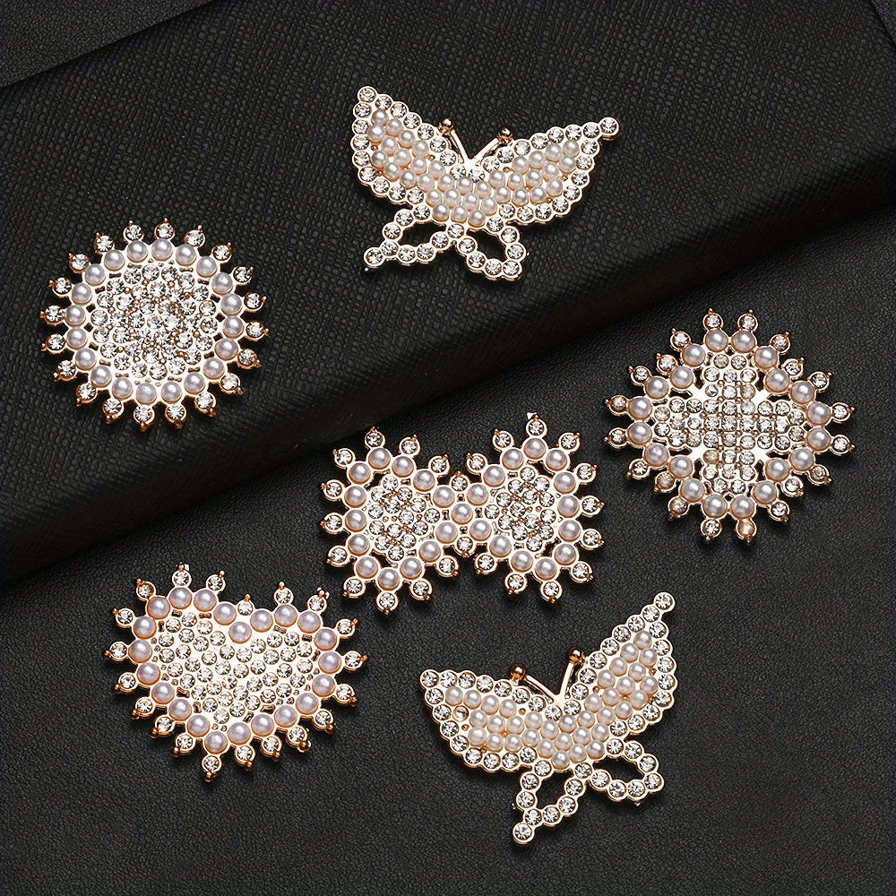 Stylish Acrylic Pearl and Rhinestone Flatback Embellishments