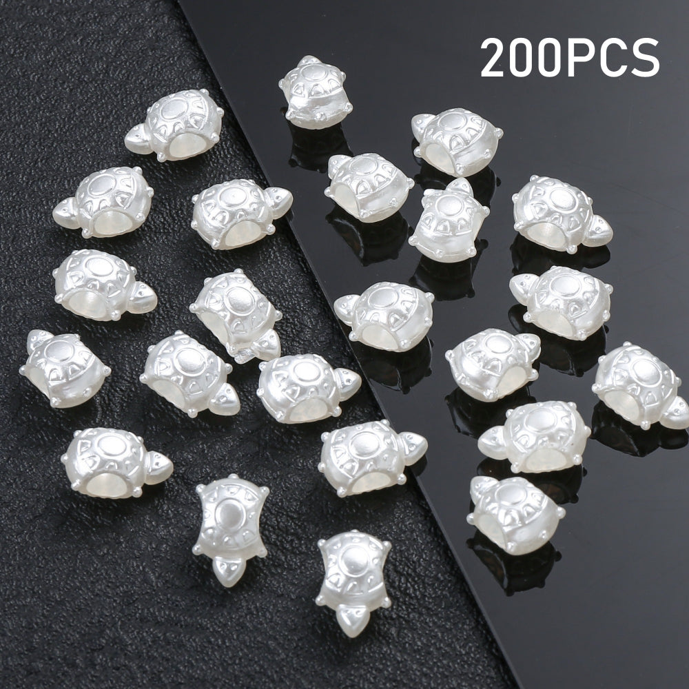 White Money Turtle Acrylic Beads