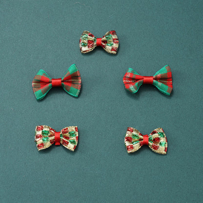 Christmas Gold Threaded Ripple Bow Embellishments