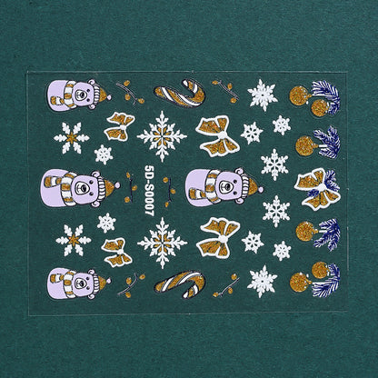 Christmas 5D Embossed Nail Art Stickers