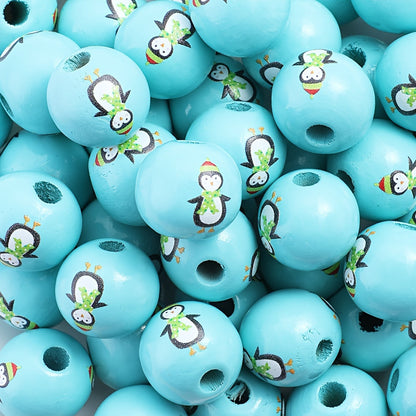 Christmas Wooden Pattern Beads