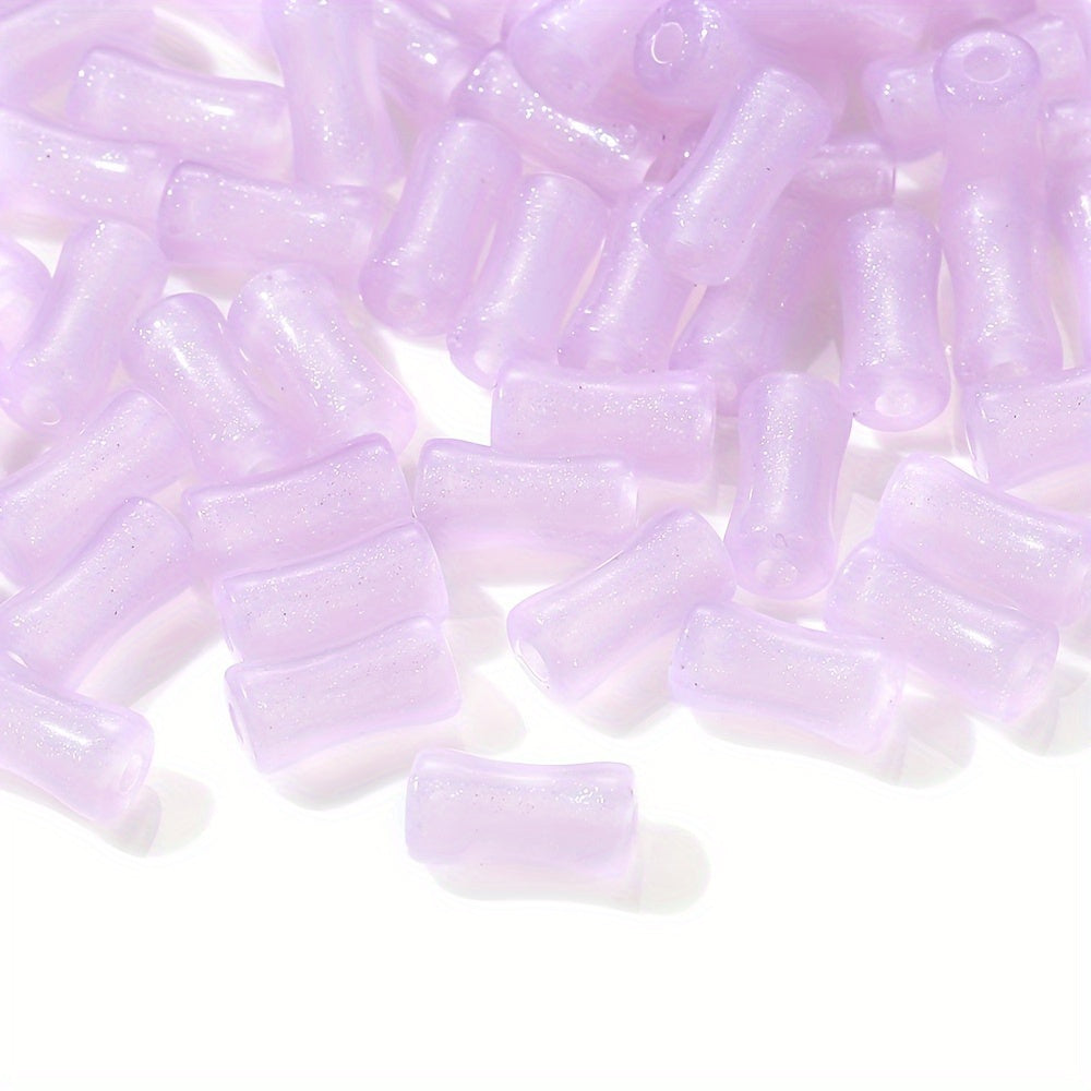 Glitter Bamboo Tube Acrylic Beads