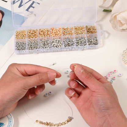 14-Grid Gold & Silver CCB Acrylic Spacer Bead Set