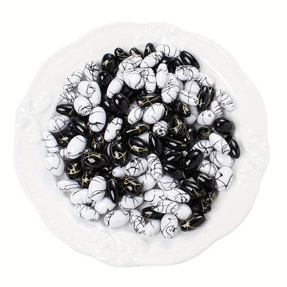 Black Gold Silk Thread Acrylic Beads