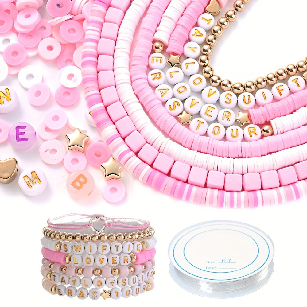 1SET Mixed Soft Clay, Acrylic & CCB Bead Kit with Cord