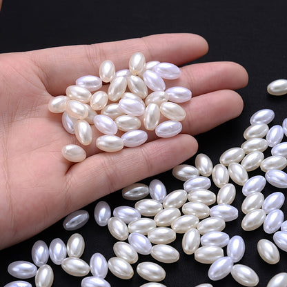 100PCS 6×10mm White Acrylic Bead Set