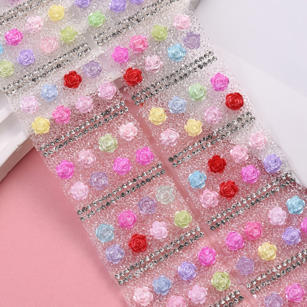 14PCS 40×30mm Flower Hot Melt Adhesive Embellishment Set