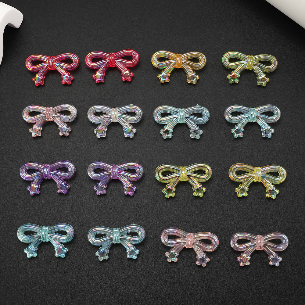Transparent Star Bow Acrylic Beads