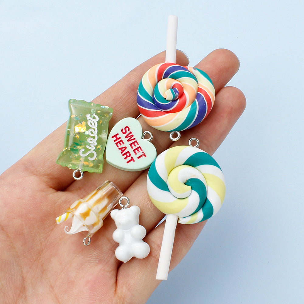 Resin Candy Pendant Charms Set