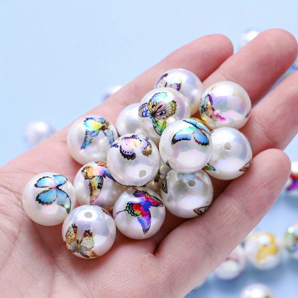 Printed Round Acrylic Beads