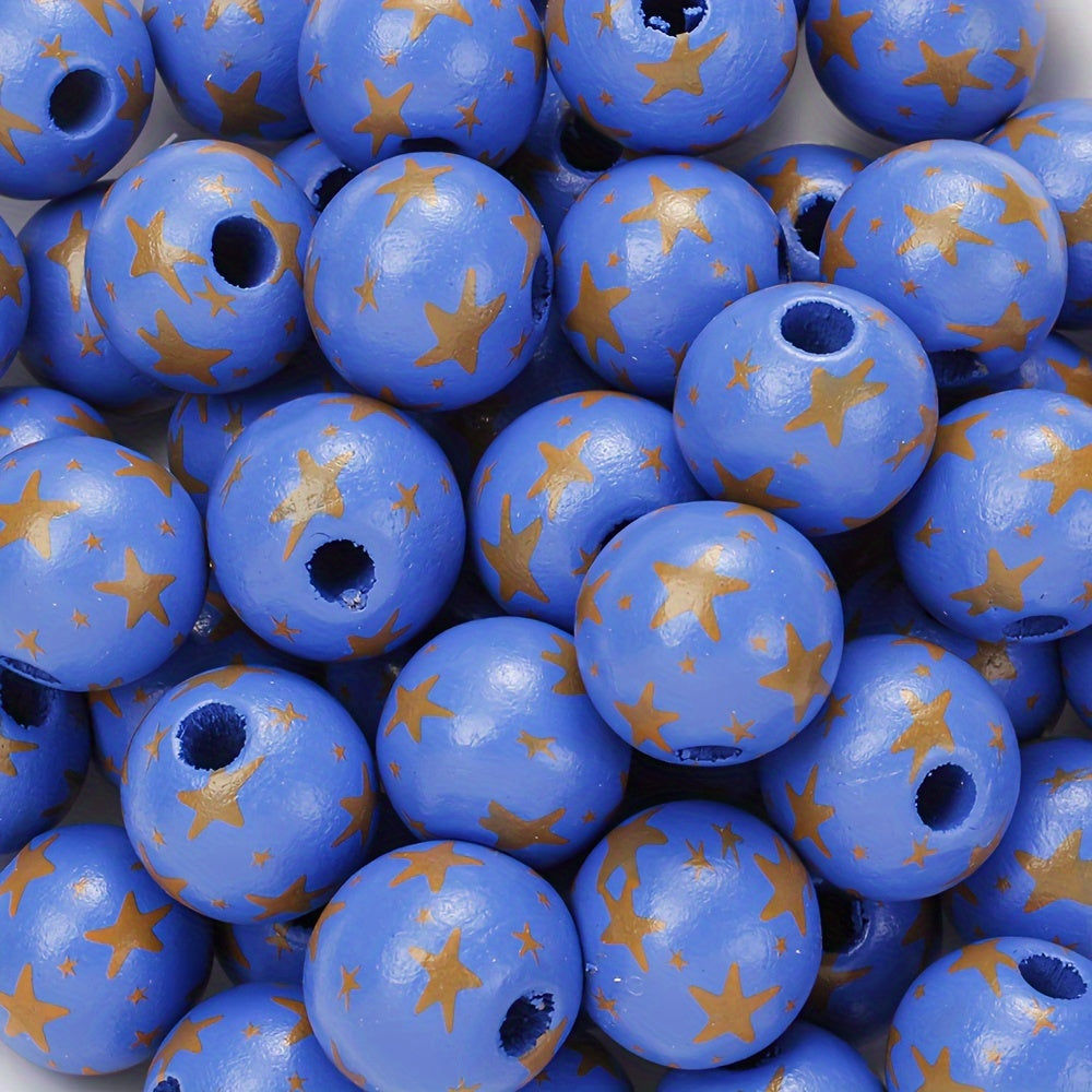 Marine-Themed Wooden Beads