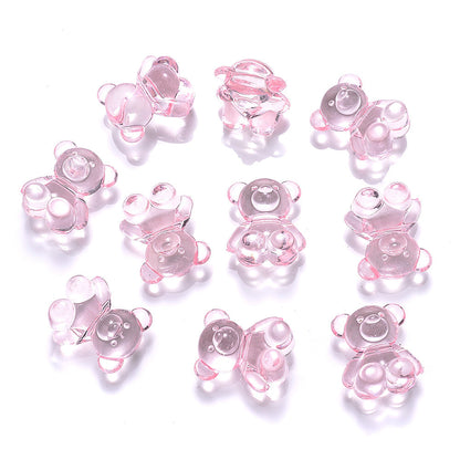 10/20pcs 10x18mm Acrylic Clear Small Bear Shaped Beads