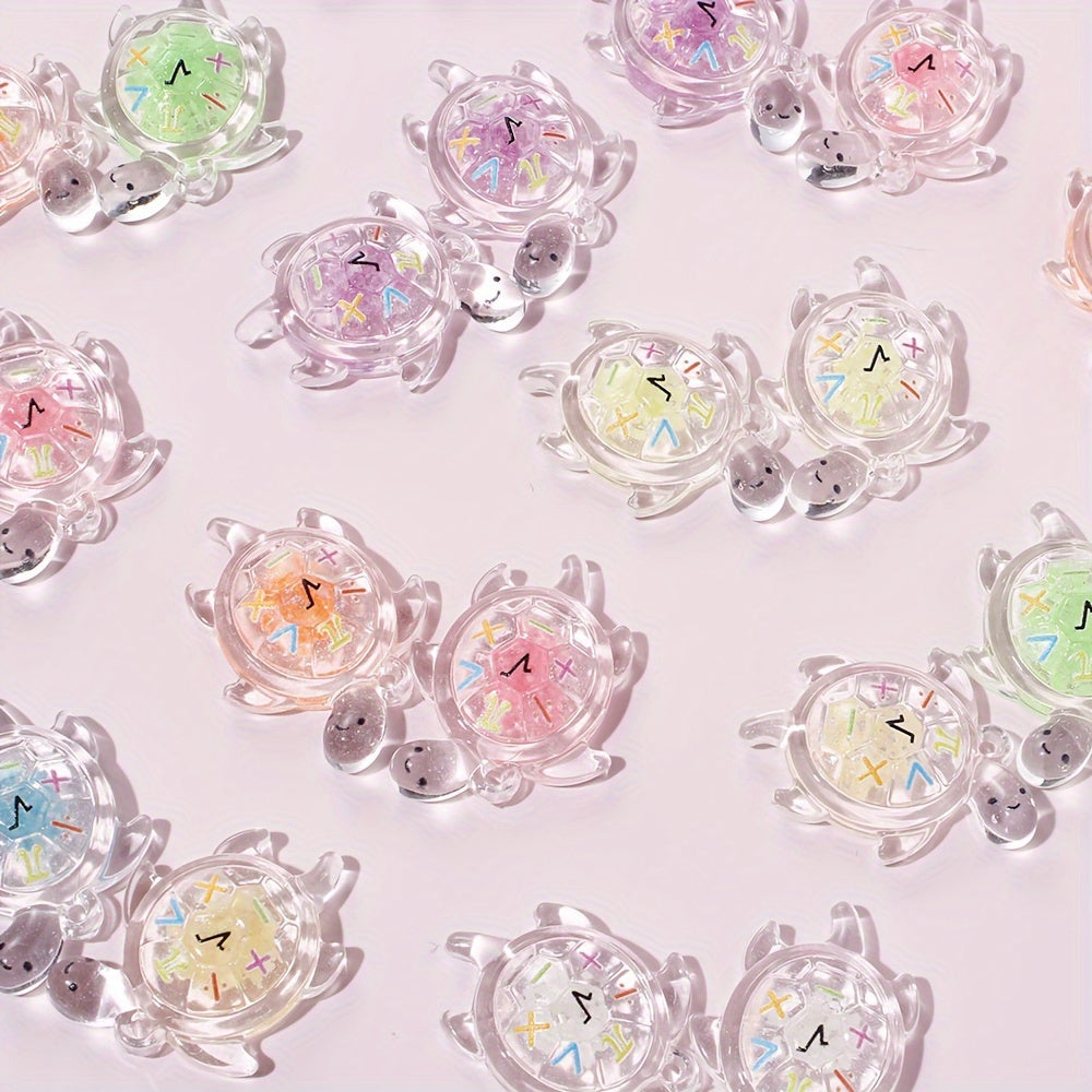 Luminous 3D Turtle Resin Beads