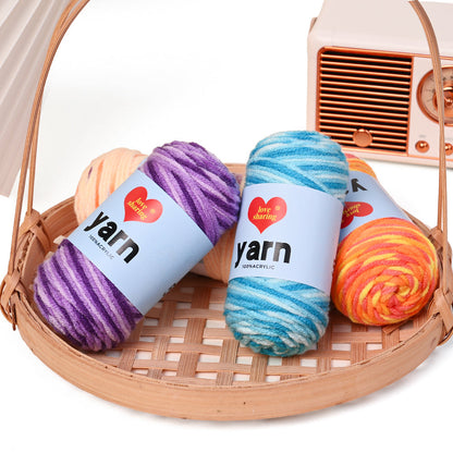 10PCS 10×4cm Rainbow Gradient Polyester Knitting Yarn